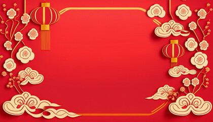 chinese new year decoration red background