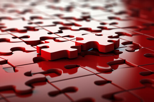 Abstract Illustration Of Puzzle Pieces Coming Together, Illustrating The Concept Of Solving Complex Problems Through Strategic Thinking. Photo