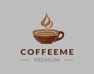 Coffee cup vector logo design template. Premium coffee shop logo