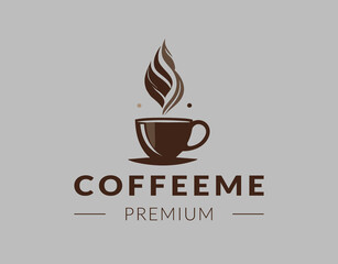 Coffee cup vector logo design template. Premium coffee shop logo