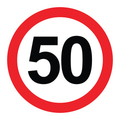 driving speed limit fifty 50 sign. printable traffic signs and symbols.
