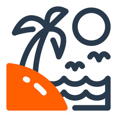 Tropical Island Topography Icon