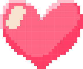 Pink Heart Pixel Art Illustration