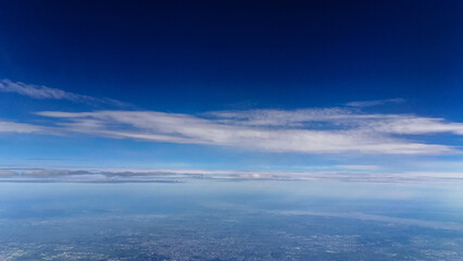 Fototapeta na wymiar Aerial view under blue sky