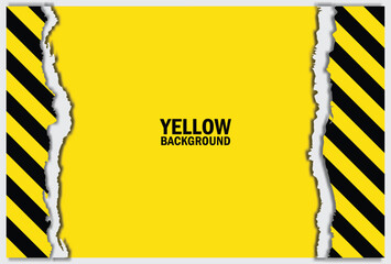 Warning vector striped rectangle background. The background is torn. Warning sign Black and yellow warning lines. vector