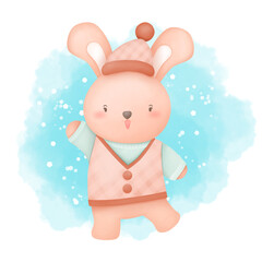 cartoon drawings of Cute rabbits, hand-drawn illustrations, and cartoon illustrations in various related works.
