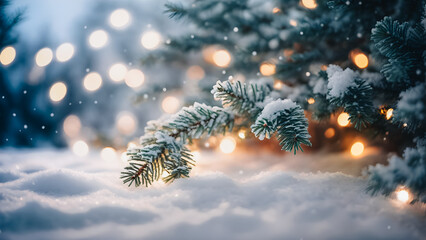 Fototapeta na wymiar christmas tree and lights