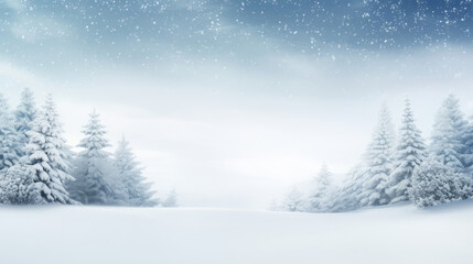 Fototapeta na wymiar winter landscape with trees with copy space