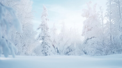 winter landscape with snow with copy space