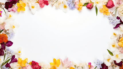 frame of flowers with copy space