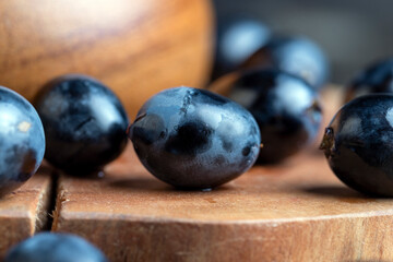 Blue grapes grown in a home vineyard