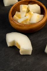 sweet melon sliced in large chunks