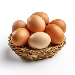 A organic raw eggs isolated on a white background