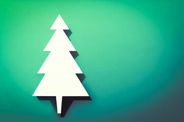 Fototapeta premium white Christmas tree on green