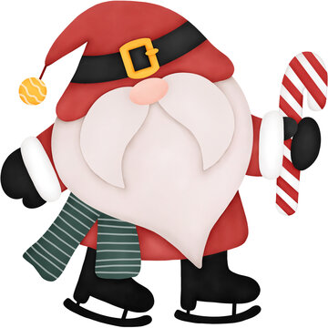 Watercolor Christmas Gnome