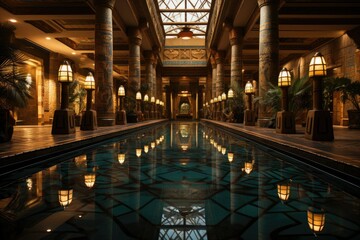 Fototapeta na wymiar Pool in an egyptian palace.