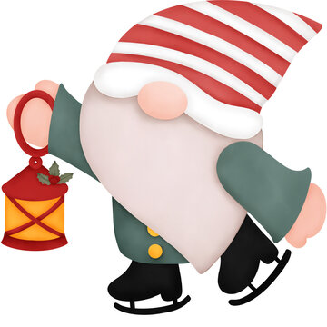 Watercolor Christmas Gnome