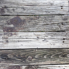 Naklejka premium Surface of wooden horizontal planks top view, wood texture