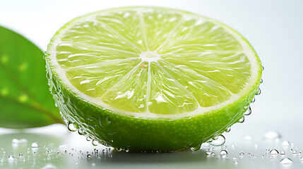 fresh lime fruit with the droplet water