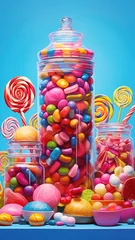 Tuinposter The colorful candy beans that children like on Easter © 昊 周