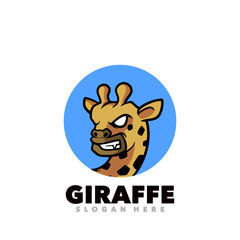 Giraffe head angry mascot logo