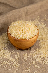 a large amount of uncooked fresh polished rice