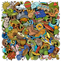 Australia cartoon doodle illustration.