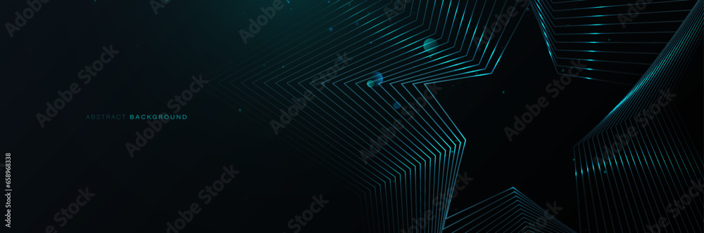 Poster White abstract glowing geometric hexagon lines with technology digital hi-tech concept background