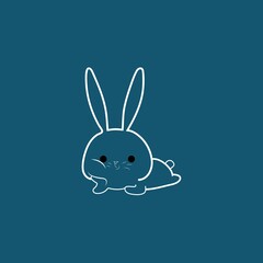 Rabbit lineart logo , bohemian rabbit logo