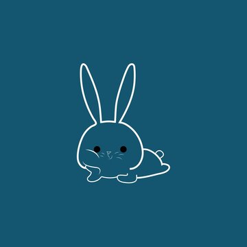 Rabbit lineart logo , bohemian rabbit logo