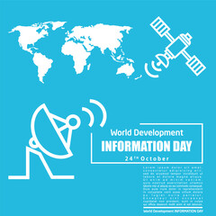 World Development Information Day, 24 October, poster and banner vector