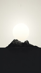  AI Black and white landscape art painting