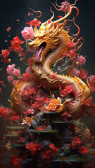 Obraz premium Zodiac Dragon of the Twelve China