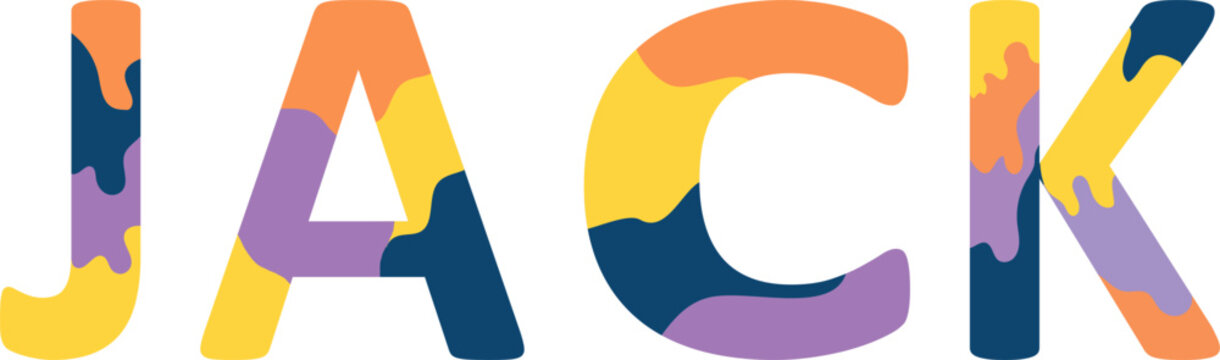 Jack Colorful 3d Abstract Text name