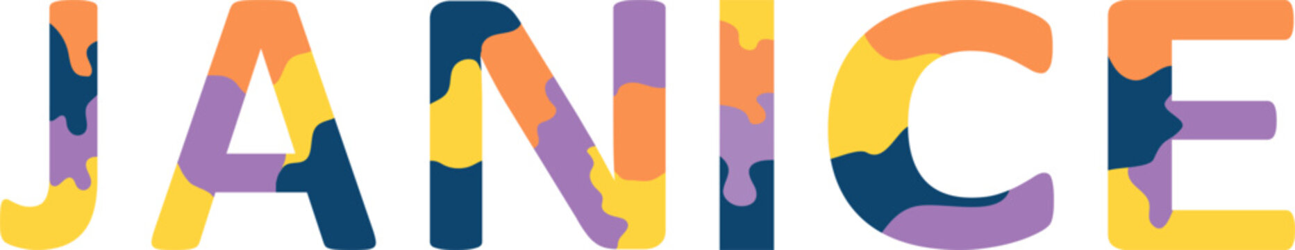 Janice Colorful 3d Abstract Text name