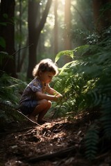 Family Adventure Sun-Dappled Forest Discoveries