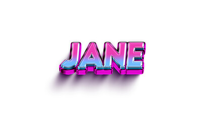 Jane Colorful 3d Abstract Text name