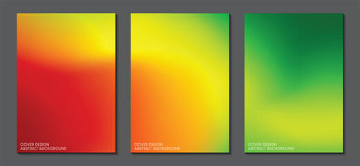 Posters set design with abstract blurred multicolor gradient background. Mosaic pattern. Graphic design and print media ideas for magazine brochures and posters. Vector Illustrator EPS.