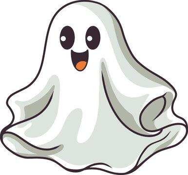 The outline white ghost vector