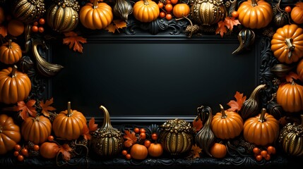 Halloween pumpkin frame.