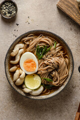 soba with mushrooms and egg