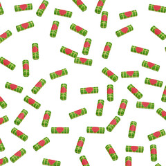 An 3D artwork of repeated Banh Tet cake (Bánh Tét) for Tet Holidays