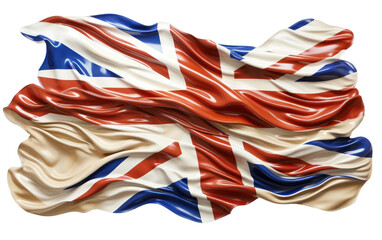 Presentation of the UK Flag in Majestic 3D on isolated background