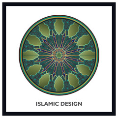 Islamic geometric round pattern designs 