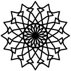 black and white round ornament