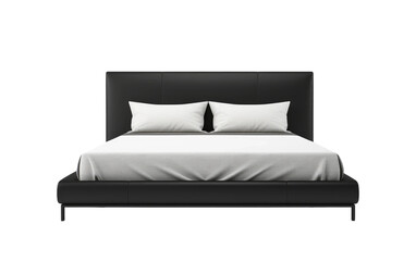 Modern Touch Black Matte Platform Bed on isolated background