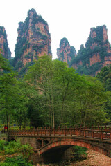 Fototapeta na wymiar Epic Avatar_Inspired Peaks of China