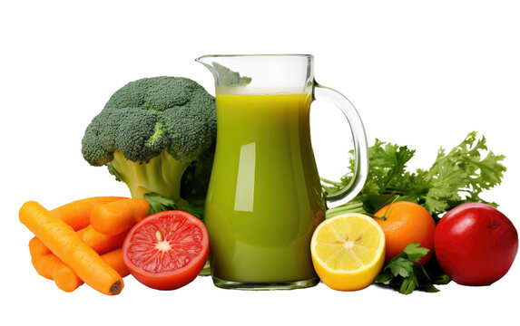 Wholesome Mixed Vegetable Juice in Focus on isolated background