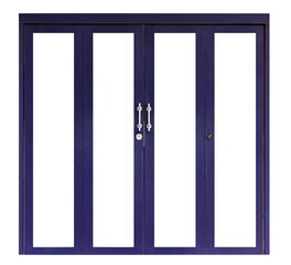 blue wooden door isolated