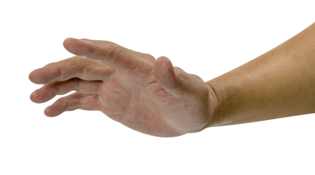 hand holding something isolated